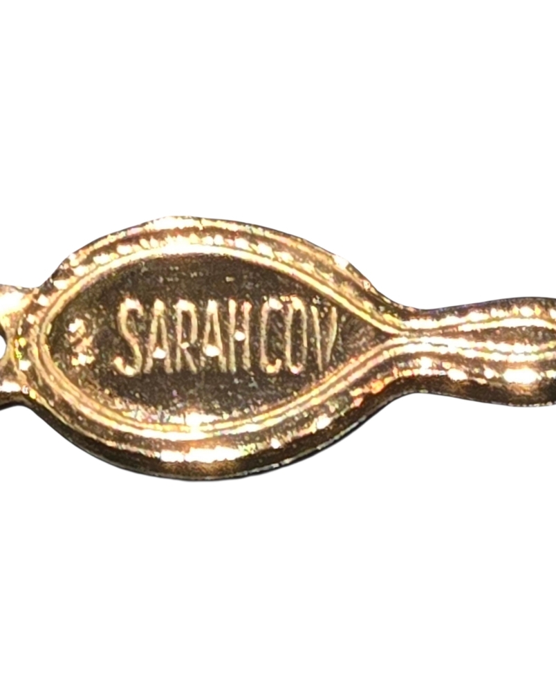 Sarah Coventry Teardrop Faux Pearl Pendant On Signed Black Cord‎ Necklace 16" - Picture 6 of 9